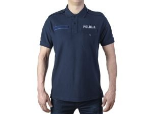Koszulka Polo POLICJA - granatowa - 100% bawełny - obrazek 4