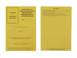 Legitymacja kwalifikowanego pracownika zabezpieczeń technicznych